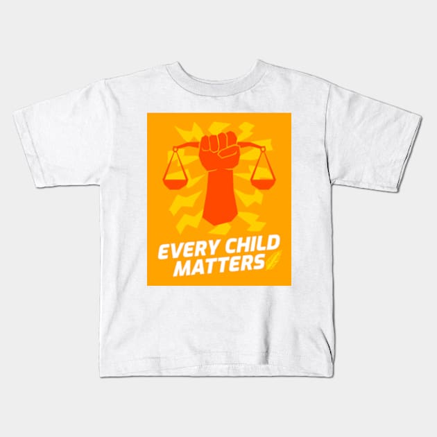 Orange Shirt Day Every Child Matters Kids T-Shirt by badrhijri